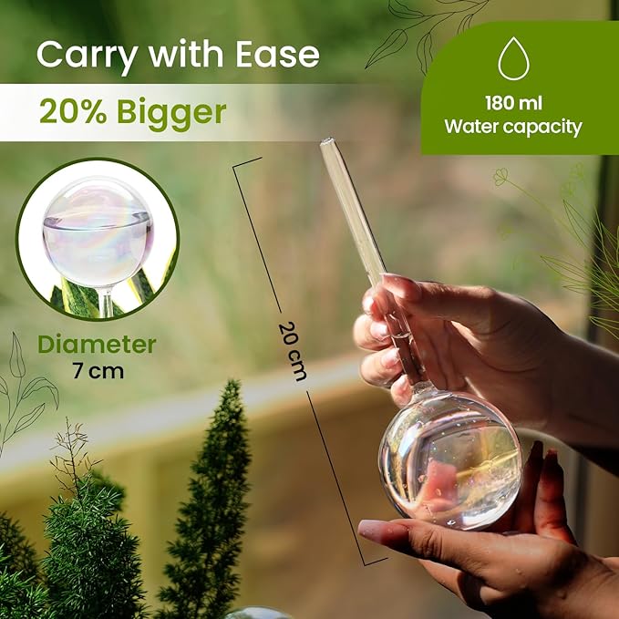 4 Pcs Iridescent Self Watering Globes, Glass Rainbow Plant Watering Globes, Self Watering Planter Insert, Automatic Plant Waterer Indoor, Plant Watering Devices, Plant Water Globes, Watering Bulb