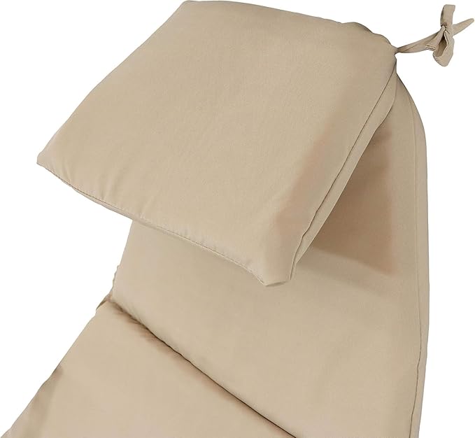 Weatherproof Replacement Cushion Pad and Umbrella for Hanging Lounge Chair Outdoor Chaise Hanging Hammock Chair - Long-Lasting, Fade-Resistant, Quick-Dry, Outdoor Lounge Replacement Set (Beige-)