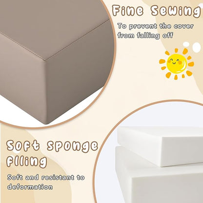 Merax Climbing Toys for Toddlers, Soft Climb and Crawl Playset Indoor Baby Soft Foam Blocks for Climbing, Crawling, 6-Piece