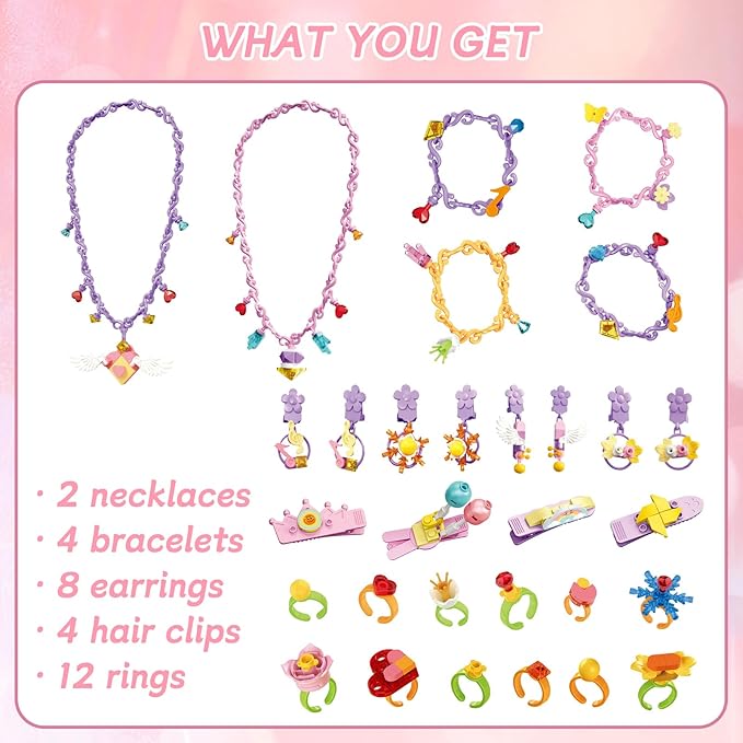 Xgmadiles Party Favors for Kids 3-12Y - 30Pack Mini Building Blocks Set for Goodie Bags Stocking Stuffers Classroom Prizes Birthday Gifts, Creative DIY Jewelry Making Kits for Girls