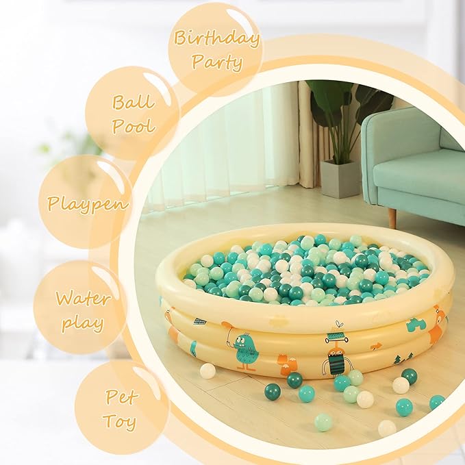Realhaha Ball Pit Balls 50 100 200 500 Play Balls Plastic Balls for Baby Girls Toddlers Kids Play Tent Pool Playhouse Playpen Party Decoration