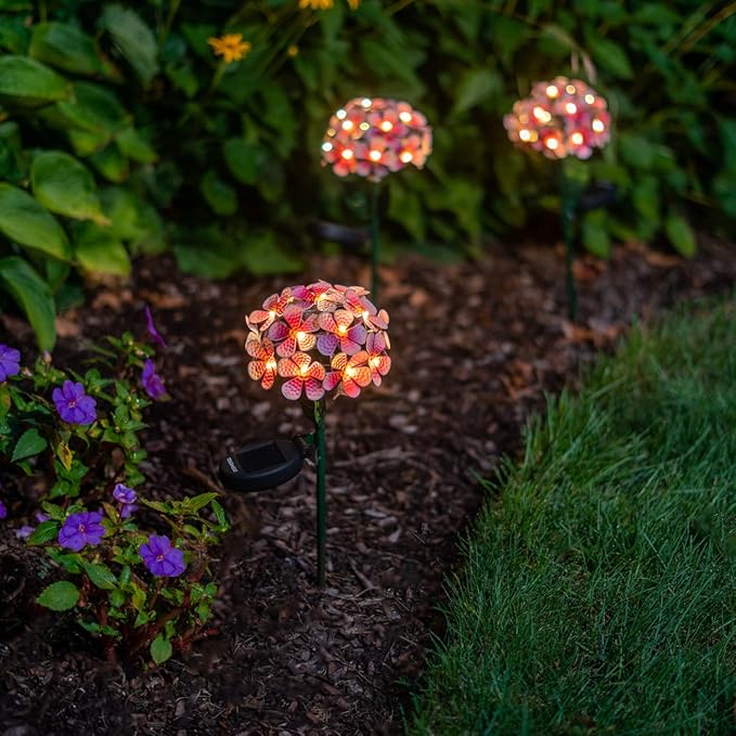 Solar LED Metal Flower Stake Light - Perfect for Your Garden, Patio, Walkway, or Outdoor Living Area - Includes 1 Flower Light