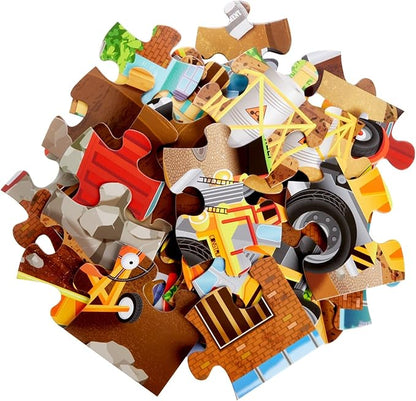 BLUE PANDA Construction Set - 48-Piece, 2 ft x 3 ft Floor Challenge - Preschool Learning & Hand Eye Coordination for Toddlers Ages 3-5