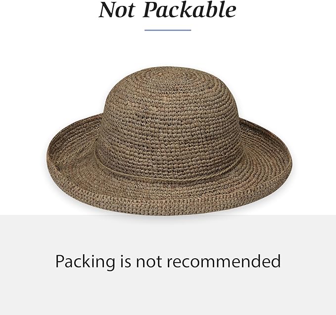 Wallaroo Hat Company – Women’s Petite Catalina Sun Hat – Wide Brim, Natural Fiber, Adjustable Sizing for Smaller Crown Sizes