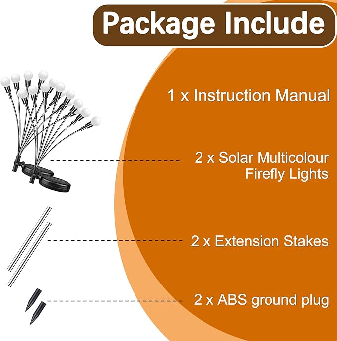 Multicolour-2Pack 16LED Firefly Multicolour Changing Lights,Garden Solar Lights Outdoor Decorative,Yard Waterproof Solar (Multicolour-2pcs)