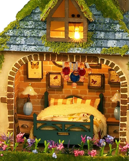 OZJAY Miniature House Kit, DIY Wooden Dollhouse Miniature Kit, Dollhouse Kit, Mini House Building Kit for Adult Teen, Forest Adventure