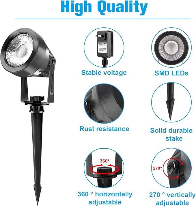 VOLISUN Halloween Landscape Color Changing Spotlights RGB with Transformer 7 Multicolored Hallween Outdoor Uplights Waterproof IP65 for Patio Gate Walkway Pool Garden Yard Driveway 4Pack