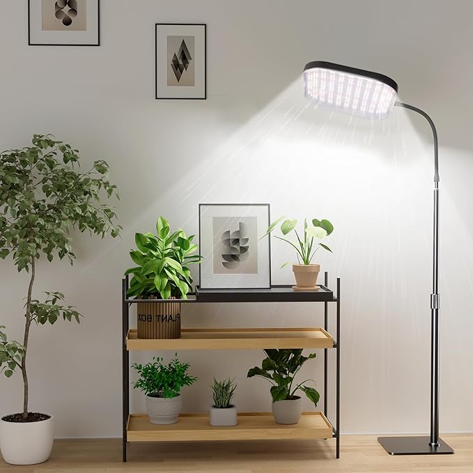 Grow Lights for Indoor Plants with Stand Full Spectrum, Floor Plant Growing Lamp with 336 LEDs for Large Plants, 4/8/12H Auto Timer,5 Brightness, 40-52 inches Height Adjustable