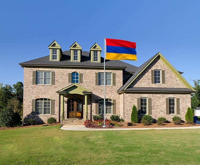 Armenia Flag 2x3FT Armenian National Polyester Flag With 2 Grommets For Patriotic Armenian Themed Festival Events Party Decoration(Armenia, 2x3FT)