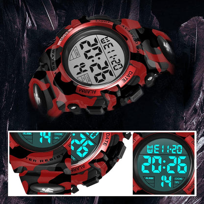 Kids Watch,Boys Watch for 3-15 Year Old Boys,Digital Sport Outdoor Multifunctional Chronograph LED 50 M Waterproof Alarm Calendar Analog Watch for Children with Silicone Band,Kids Gift