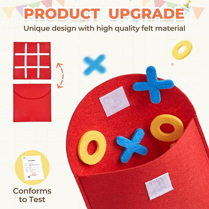 JoyCat Tic Tac Toe Strategic Board Game for Kids and Family,Birthday Party Favors,Goodie Bag Stuffers,End of Year Student Gifts with Envelope,Easy to Store(Bulk Pack of 48)
