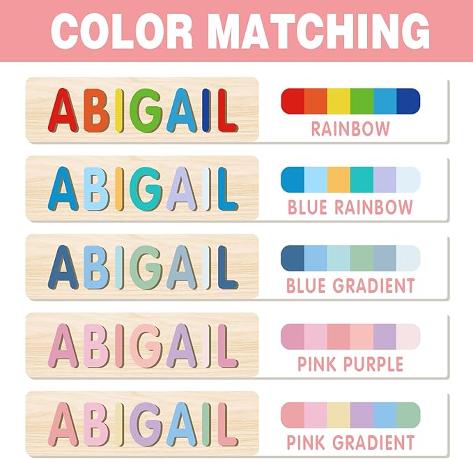 Personalized Name Puzzle for Kids, Customized Wooden Name Animal Puzzle, Baby Gifts, Baby Shower, Montessori Learning Toddler Toys