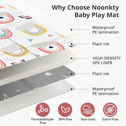 Baby Play Mat, 59 x 59 Play Mat Perfect for Use Baby Playpen, Foldable Soft Foam Babies PlayMat for Floor, Babies Activity Tummy Time Playmat, Kids Non Toxic Thick Mat for Baby, Toddlers, Infants