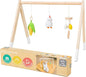 Little Big Friends Wooden Baby Activity Gym – Montessori Play Gym for Babies | Encourages Motor Skills & Sensory Development | Includes Crinkle Fabrics, Wooden Chimes & Hanging Toys – Farm
