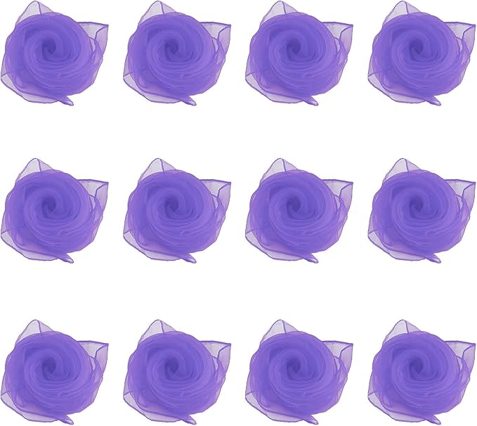 Larcele 12 Pieces Juggling Dance Scarf for Performance Prop Accessory 24 x 24 inches WDSJ-02