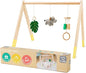 Little Big Friends Wooden Baby Activity Gym – Montessori Play Gym for Babies | Encourages Motor Skills & Sensory Development | Includes Crinkle Fabrics, Wooden Chimes & Hanging Toys – Jungle