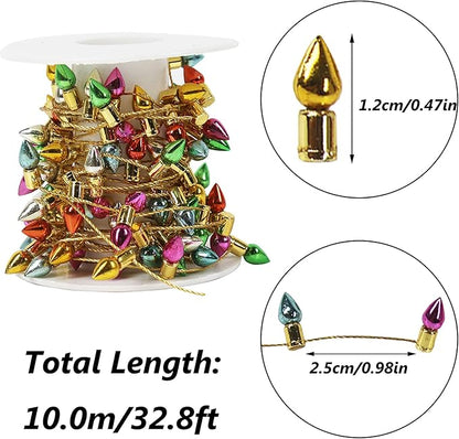 Orgrimmar Fake Light String Christmas Decoration Doll House Miniature Furniture Accessories String Lights (10m/394inch)