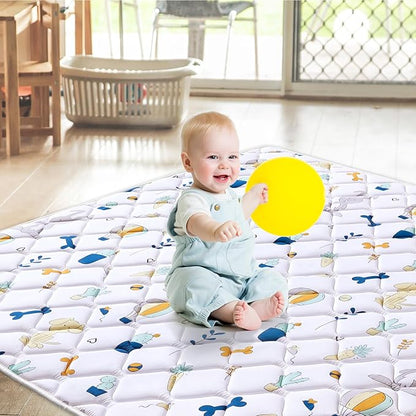 Premium Foam Baby Play Mat 79" X 55", Extra Large Soft Thicker Activity Playmats for Babies, Toddlers, Infants, Play & Tummy Time, Foldable & Machine Washable Baby Mat for Floor