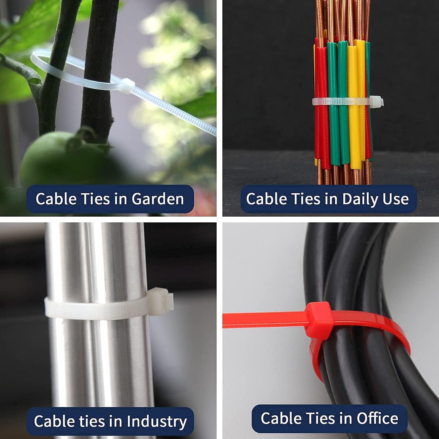 XINGO Nylon Cable Zip Ties Self Locking Plastic Wire Ties with 40 Lbs Tensile Strength for Indoor and Outdoor 12 Inch 500 Pack Blue