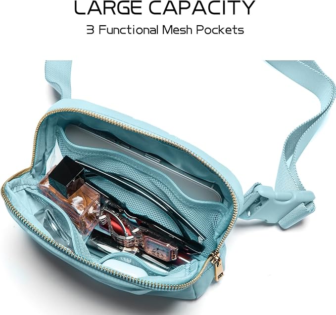 Gitus Gifts for 8 9 10 11 12 Year Old Girls Belt Bag Fanny Pack Crossbody Bags with Initial Letter Patch Cute Stuff Birthday Gifts for Teen Girls Women Personalized Trend Stuff (Icing Blue-K)