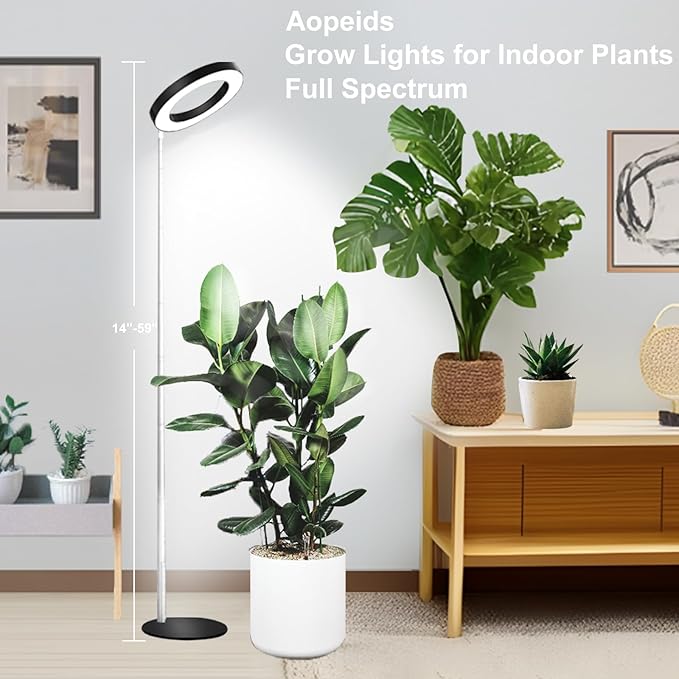 Standing Grow Light Floor Lamp, 72 LED Tall Plant Light Stand with Auto On/Off Timer, Desk Grow Lights for Indoor Plants Full Spectrum, Strong Base and Easy to Put Together Adjustable Height