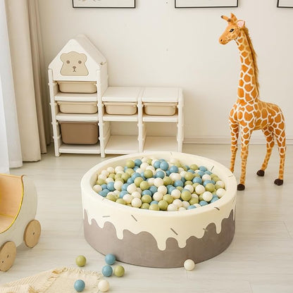 GOGOSO Ball Pit Balls - 2.15inch Plasticsball for Kids Toddlers Birthday Gifts, Summer Vibrant Colors Visual Stimulation Xmas Decor,100pcs Creamy Green+Creamy Blue+ Soft White