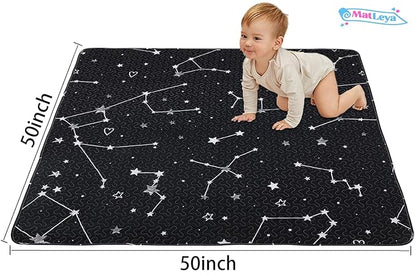 50x50 Play Mat for Playpen Foldable Baby Play Mat Large Tummy Time Mat, Non Slip Washable Baby Play Mats for Floor, Portable Travel Baby Crawling Mats for Toddlers and Infants