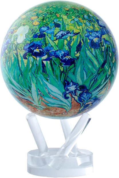 MOVA Van Gogh Irises 4.5” – Solar Rotating Globe Inspired by Famous Painting | Art Desk Décor | No Batteries or Wires