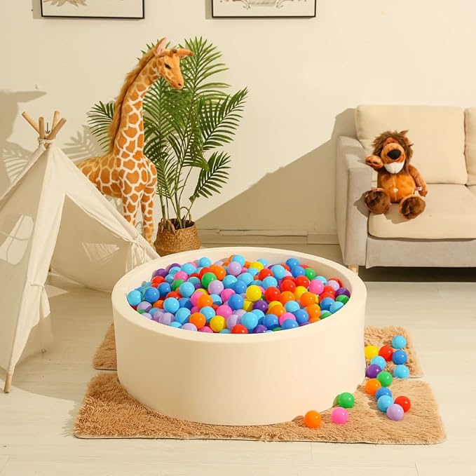 Realhaha Ball Pit Balls 50 100 200 500 Play Balls Plastic Balls for Baby Girls Toddlers Kids Play Tent Pool Playhouse Playpen Party Decoration