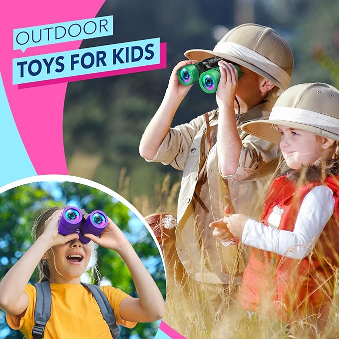 Girls Toys Age 3-7: LET'S GO! Compact Bird Watching Binoculars for Kids Ages 3 4 5 6 7 Year Old Girl Boy Gifts Idea Outside Travel Educational Toy for Kid Preschool Toddler Stocking Stuffers