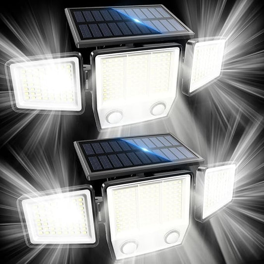 Solar Motion Sensor Outdoor Lights Waterproof - 3000LM 3 Modes Security Lights Outdoor 270° Illumination IP65 LED Solar Flood Wall Light for Garden Yard Patio Pathway