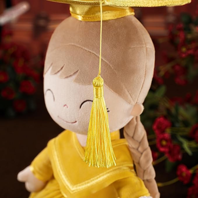 Gloveleya Baby Girl Gifts Graduation Plush Girls Dolls Congratulation Gift for Kindergarten Gold 16 inch