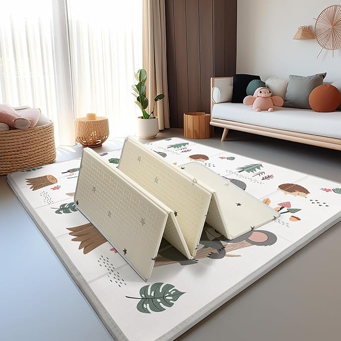 Baby Play Mat, PIGLOG Extra Large Foldable Play Mat for Babies and Toddlers, Infants, Upgraded Tear Proof Baby Crawling Mat, Reversible Waterproof Portable Playmat for Indoor Outdoor 71" x 79", Koala