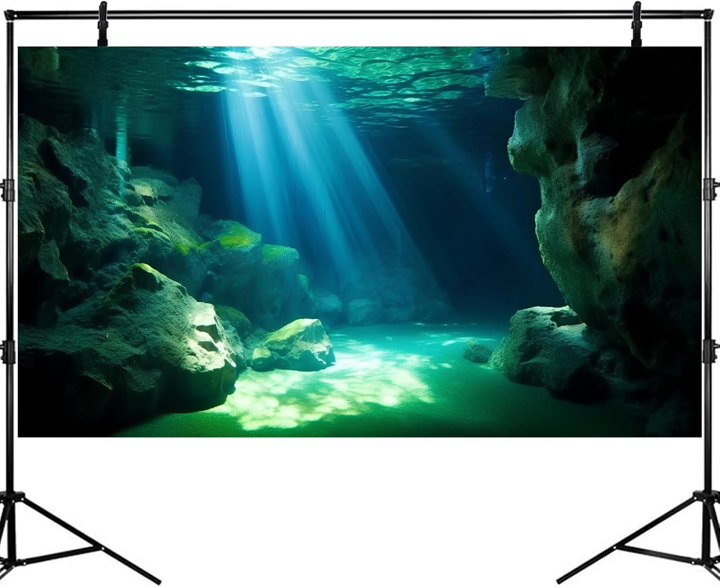 Underwater Fish Tank Background Under The Sea Cave Style Aquarium Background Ocean Floor Cave Sunlight Fish Tank Backdrop Tropical Fish Aquarium Terrarium Backgrounds Decorations 24x16in