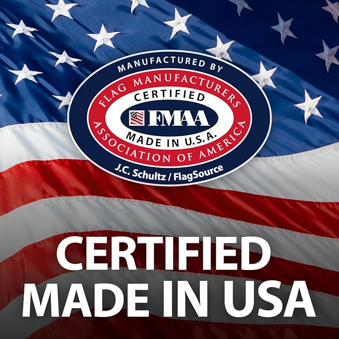 FlagSource FMAA Certified PolyExtra Polyester American Flag with Embroidered Stars and Sewn Stripes, Made in the USA, 15x25'