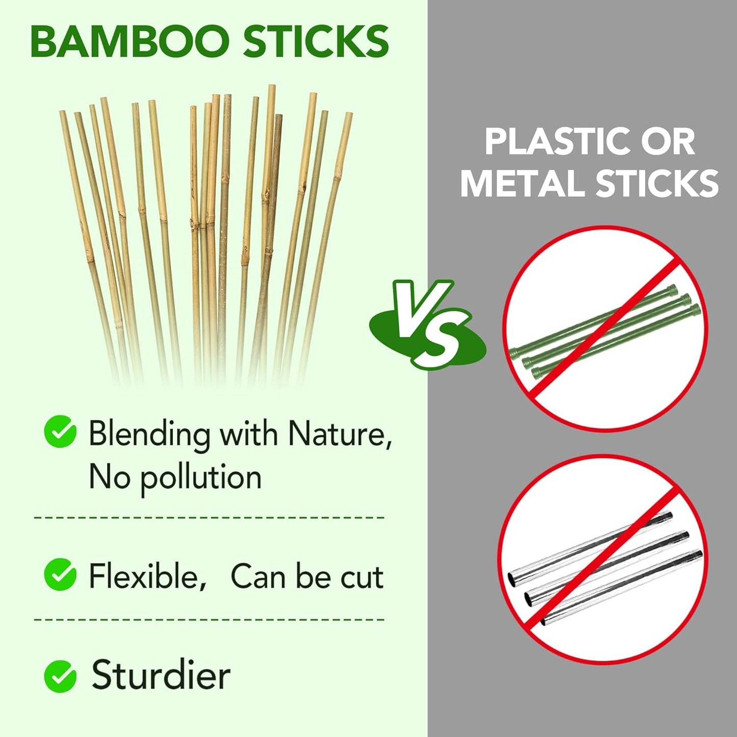 70 Pcs Bamboo Stakes, 3 Feet Natural Bamboo Garden Stakes for Plant, Garden Bamboo Plant Sticks for Plants Support, Tomato, Beans, Vegetable and Climbing Plants
