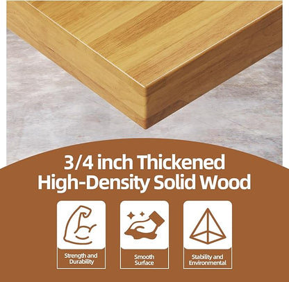 60'' Adjustable Workbench, Solid Wood Work Bench Table with Wheels and Power Outlet, Rolling Workbench Large Load Capacity Garage Workbench for Workshop,Office,Home