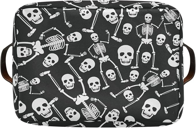 Skull Rectangular Storage Basket Organizer Bin Shelf Baskets For Clothes Gifts For Home Office Dorm