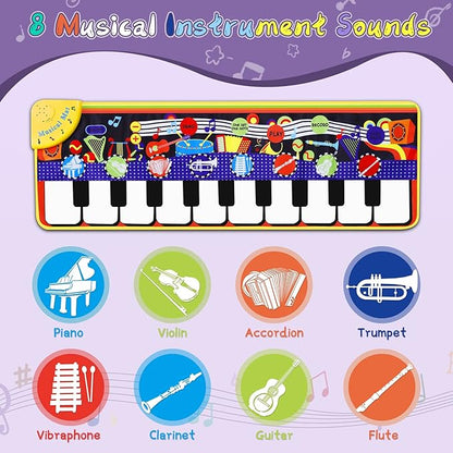 Musical Piano Mat for Toddlers - 28 Music Sounds Floor Piano Keyboard Dance Playmat - Toy & Gift for Kids 1-5 Years Old Boys Girls