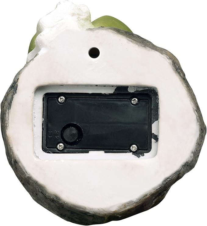 Solar Light Sitting Frog Decoration 5 Warm LEDs Light Sensor for Auto Switch On/Off Outdoor Figurine Lights Colorful IP44 Bubble Ball for Outdoor Décor Housewarming Gift Halloween(RJ-24010A)