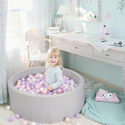 GOGOSO Pink and Purple Star Pit Balls for GirlsToddlers for Playhouse, Baby Pool, Play Ball Fun Centers, for Babies, Kids, Toddlers, Phthalate Free BPA Free