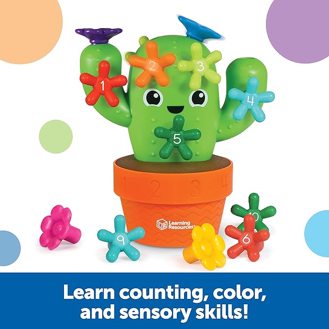 Learning Resources Carlos the Pop & Count Cactus - 16 Pieces, Age 18+ Months Toddler Learning Toys, Preschool Toys, Educational Toys for Kids