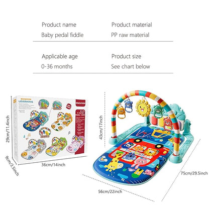 Alive Lovely Baby Gyms Play Mats, Musical Activity Center Baby Piano Gym Mat, Music and Lights Tummy Time Padded Mat for Newborn Newborn 0 to 3 6 9 12 Months