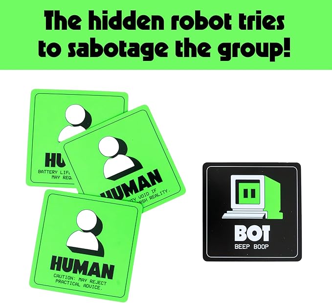 Rabble Bot or Not - A Game to Uncover The Robot | 2-8 Players, Party Games, Family, Teens, Adults, 2 Player Games, Board Games, Card Games