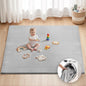 Blissful Diary Ultra Soft Baby Play Mat, 71x59 Extra Large Floor Mat with Removable & Washable Slip-On Cover for Babies and Toddlers, Light Grey