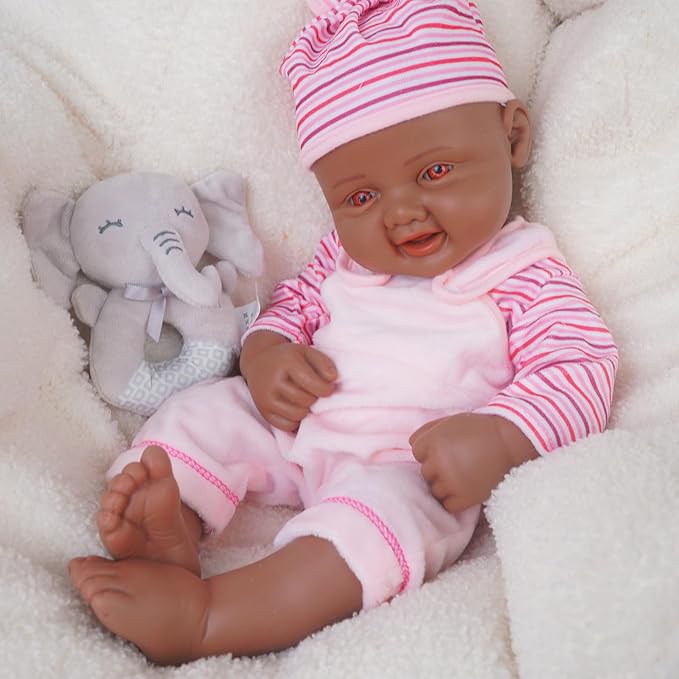 Girl 17.5 Inch, Full Silicone Baby Doll, Realistic Baby Dolls, Realistic Veins & Pose, Not Vinyl, Reborn Baby Dolls Silicone Full Body, Gift Set