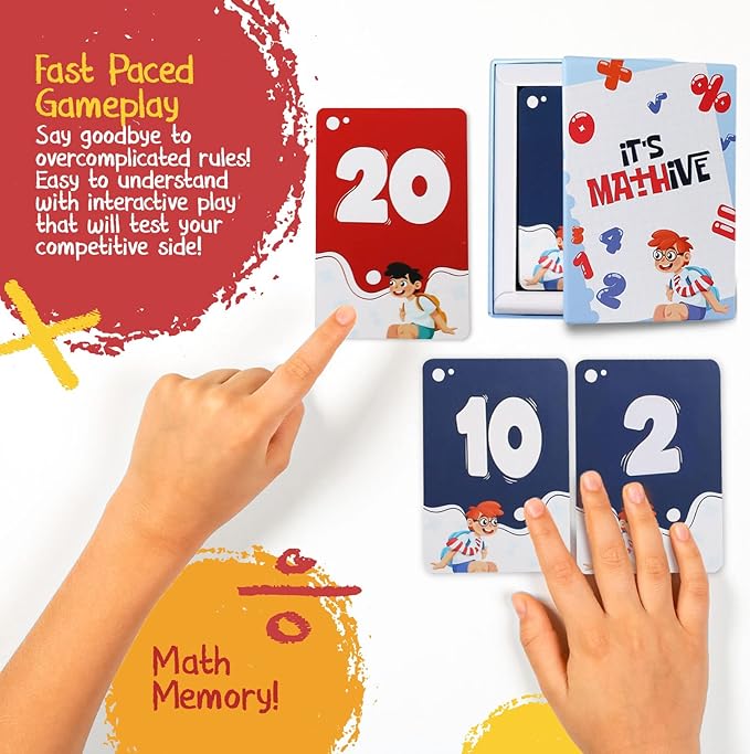 It's Mathive Card Game for Kids – Interactive Math Game Learning Games for Teens, Adults – Easy Gameplay Fast Paced Smart Games for Classroom, Home – Fun and Educational Game