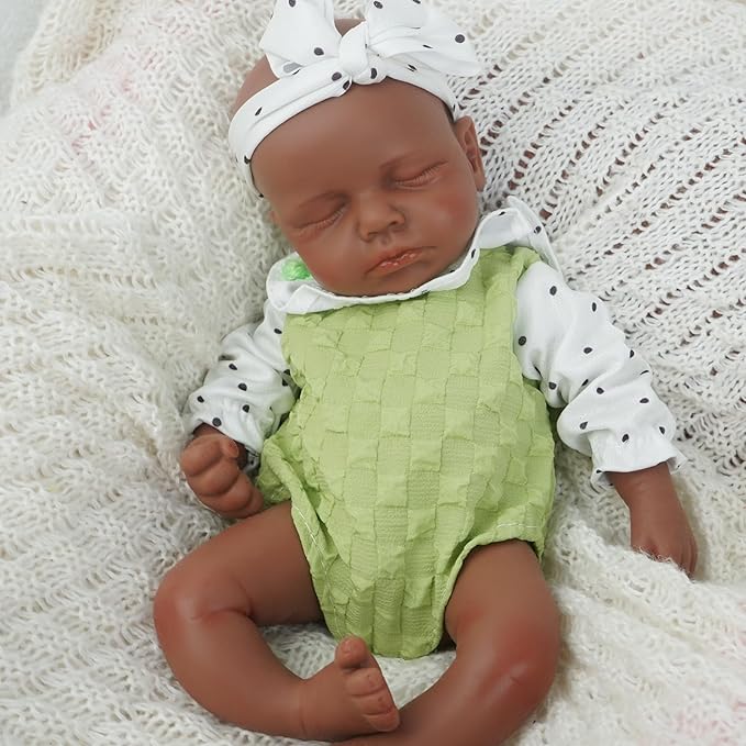 Girl 12.2 Inch, Full Silicone Baby Doll, Realistic Baby Dolls, Realistic Veins & Sleeping Pose, Not Vinyl, Reborn Baby Dolls Silicone Full Body, Gift Set