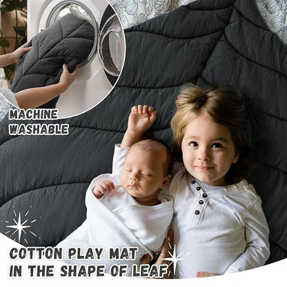 Wooden Baby Play Gym with Mat, Foldable Baby Play Gym Frame Activity Gym Hanging Bar with 5 Gym Baby Toys Playmats for Newborn Baby (Foldable Baby Play Gym with Mat)