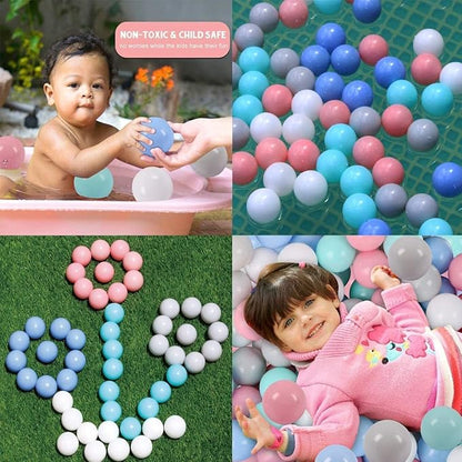 LANGXUN 50 100 200 Soft Plastic Ball Pit Balls for Kids, Gift for Baby Toddler Birthday Christmas, Ball Pit Play Tent, Baby Kiddie Pool Water Toys, Party Decoration